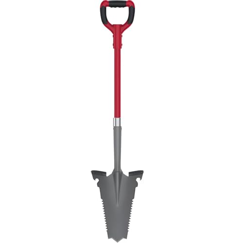 Easymaxx Spade &amp;amp; Root Saw | 114cm V-Shaped Blade With Tread-Edge | Rust-Proof Steel &amp;amp; Ergonomic Plastic Handle | Red