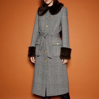 LK Bennett Lottie Checked Coat