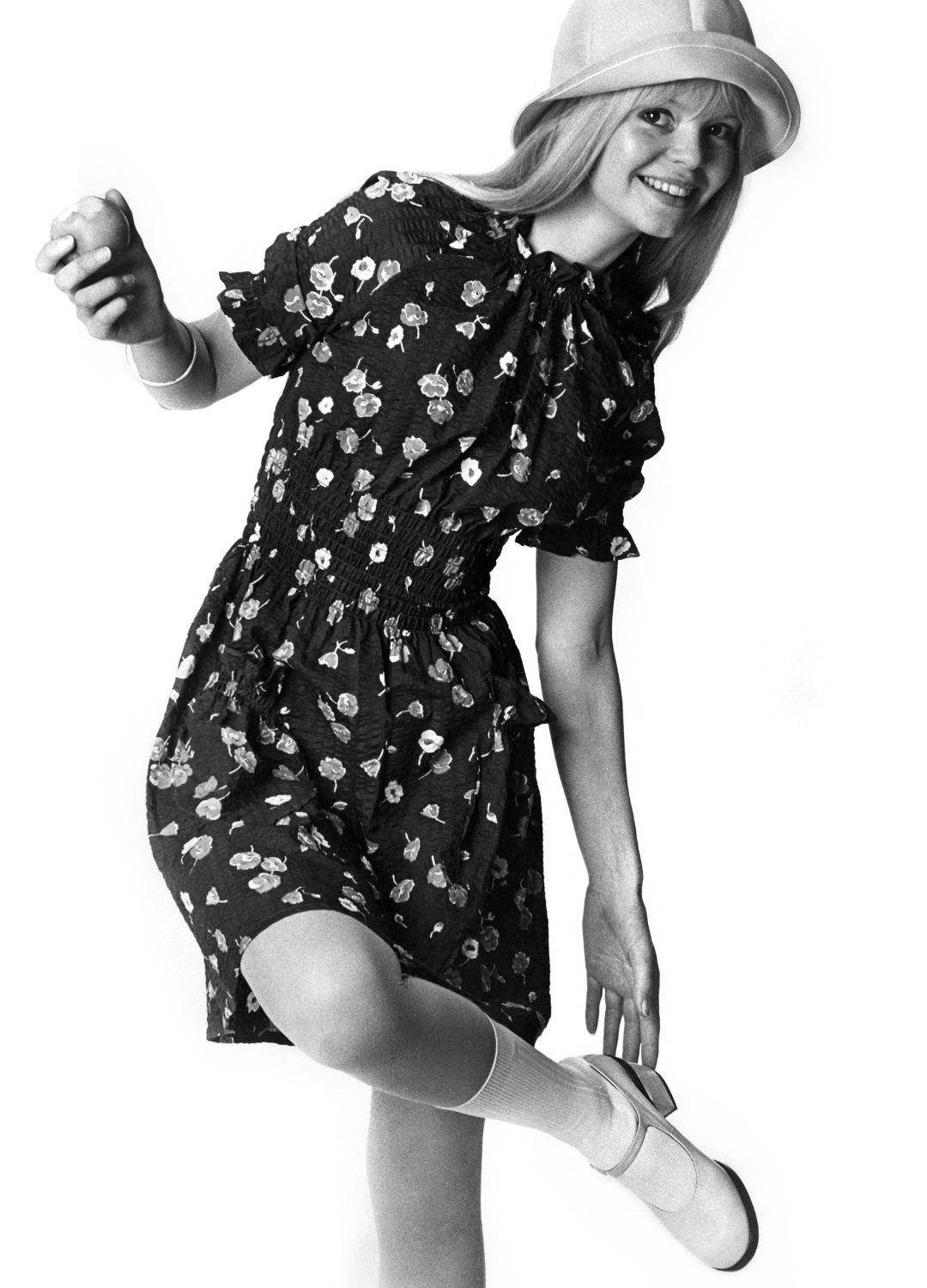 An image from a catalogue from 1973 advertising a shirred dress (priced £5.75) from the London Mob