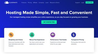 Cloudways's webpage discussing its features