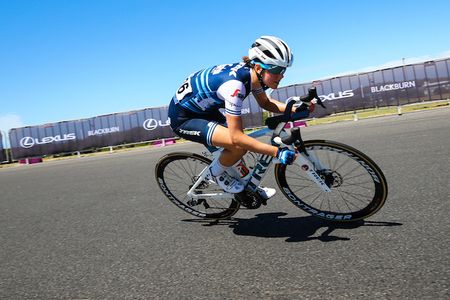 Trek-Segafredo's Ruth Winder spent most of the day in a solo breakaway