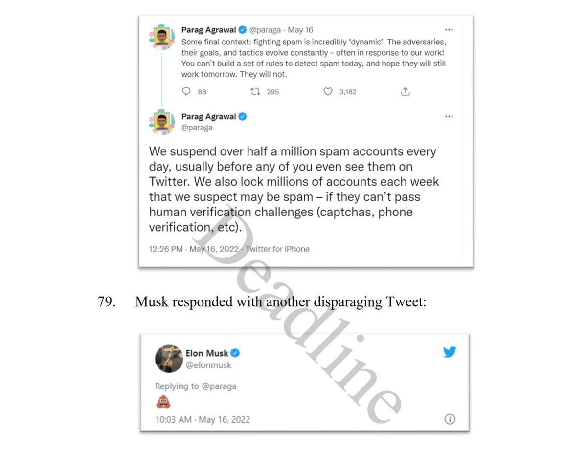 Elon Musk tweet excerpted from Twitter lawsuit