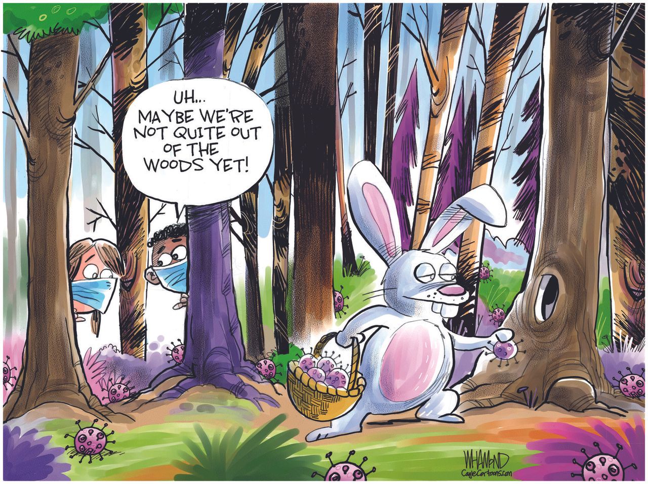 Editorial Cartoon U.S. easter covid not out of the woods