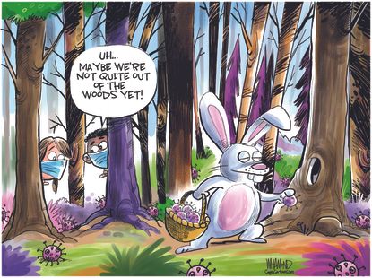 Editorial Cartoon U.S. easter covid not out of the woods