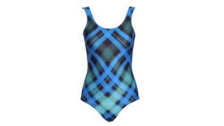 Usual Objections Royal Blue Check Scoop Back swimsuit
