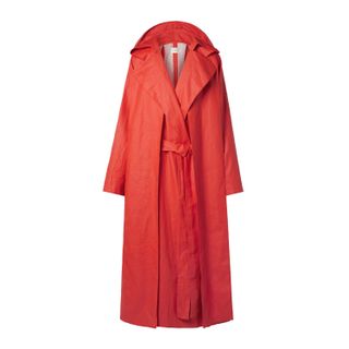 the row red trench coat