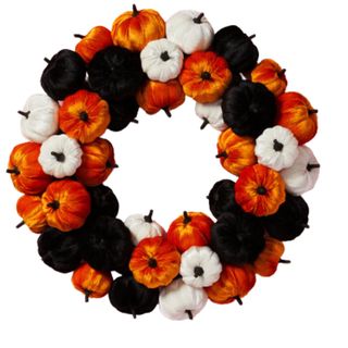 Velvet Halloween Pumpkin Wreath