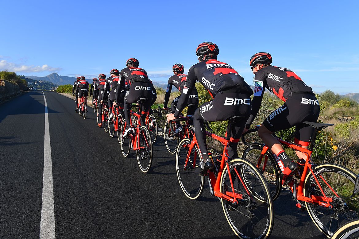 The BMC Racing team trains in Spain