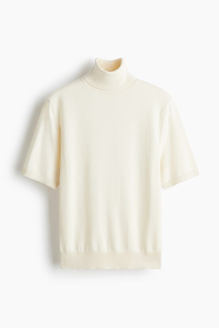Fine-Knit Turtleneck Top