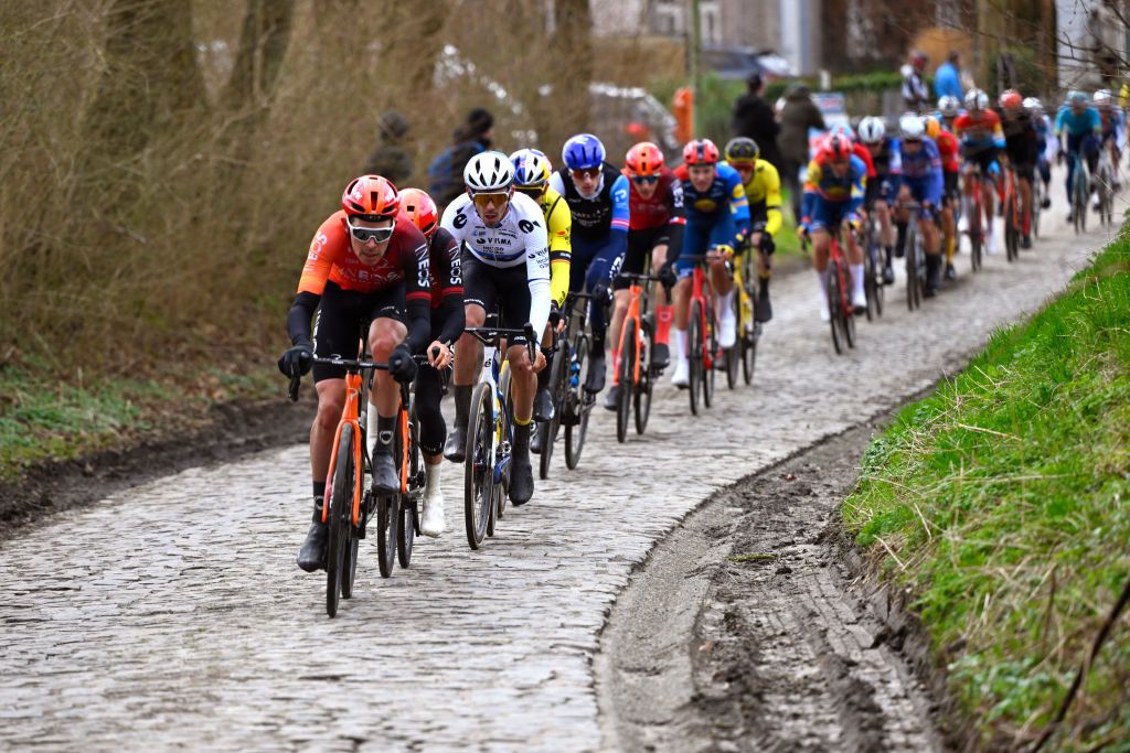 Ninove, Belgium - February 24 : during the Men Elite UCI World Tour 79th Flanders Classics Omloop Het Nieuwsblad cycling race with start in Ghent and finish in Ninove on February 24, 2024 in Ninove, Belgium, 24/02/2024 ( Motordriver Kenny Verfaillie - Photo by Vincent Kalut / Photo News