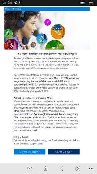 Zune Music email