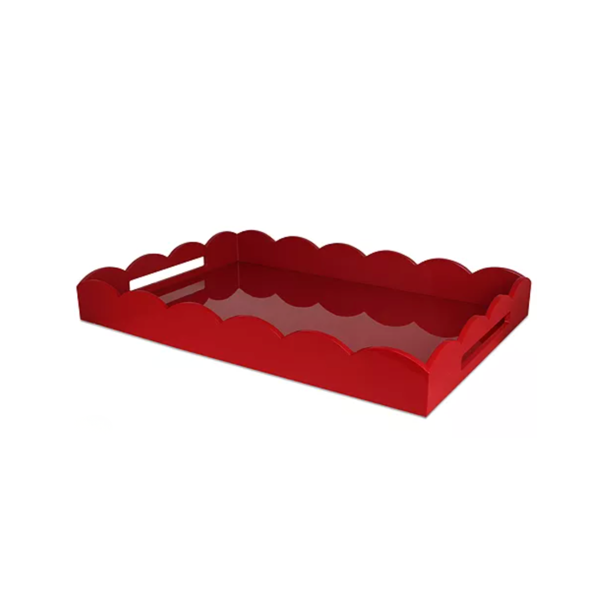 Addison Ross Large Lacquer Scalloped Ottoman Tray