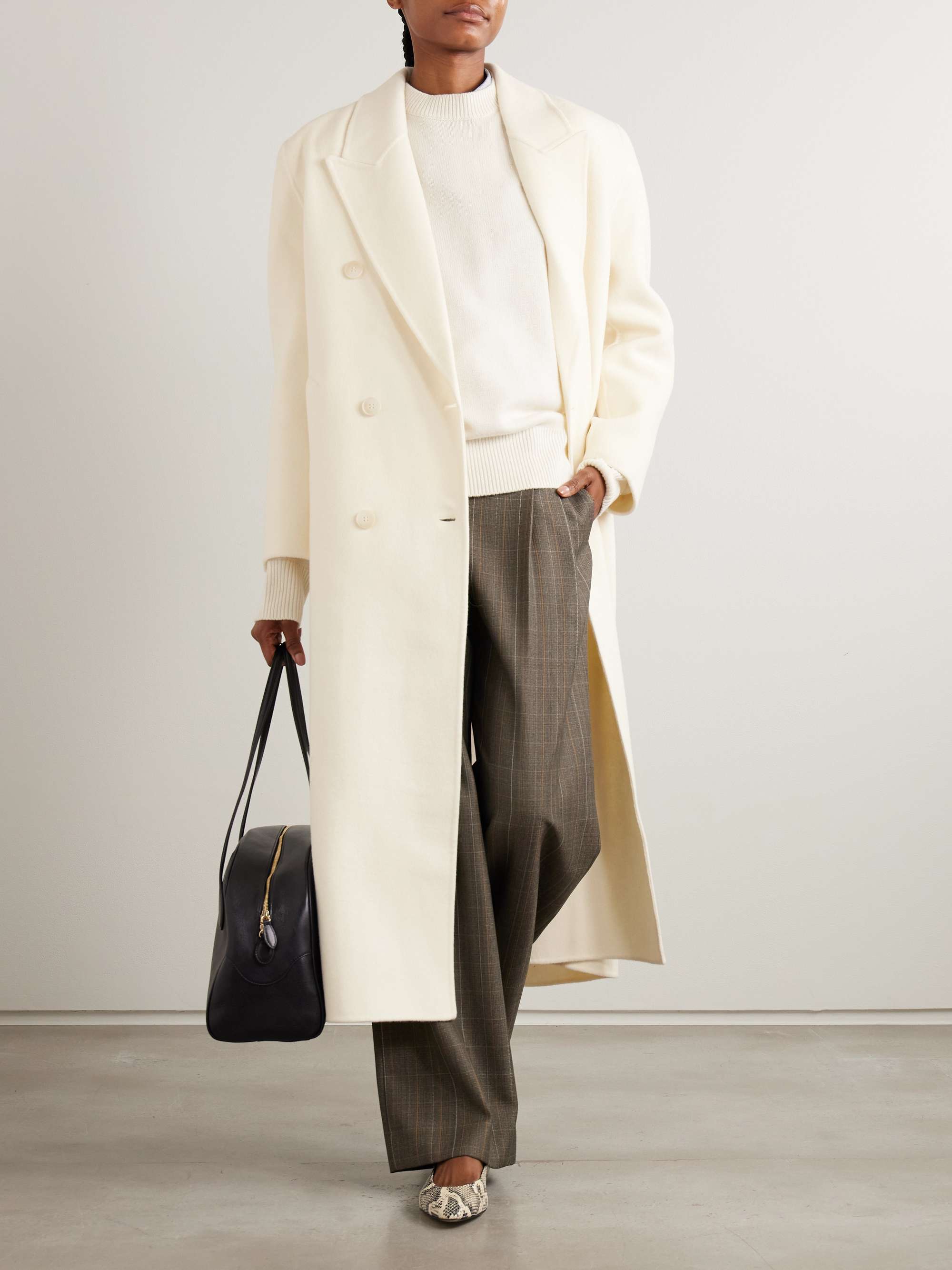 Gaia Double-Breasted Wool-Blend Coat