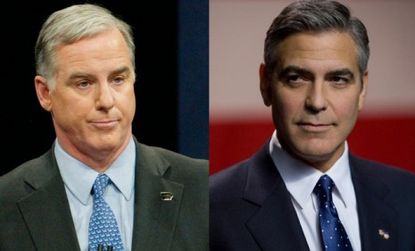 George Clooney's character in the "Ides of March" seems Howard Dean-esque, but may include touches of Barack Obama and John Edwards as well.