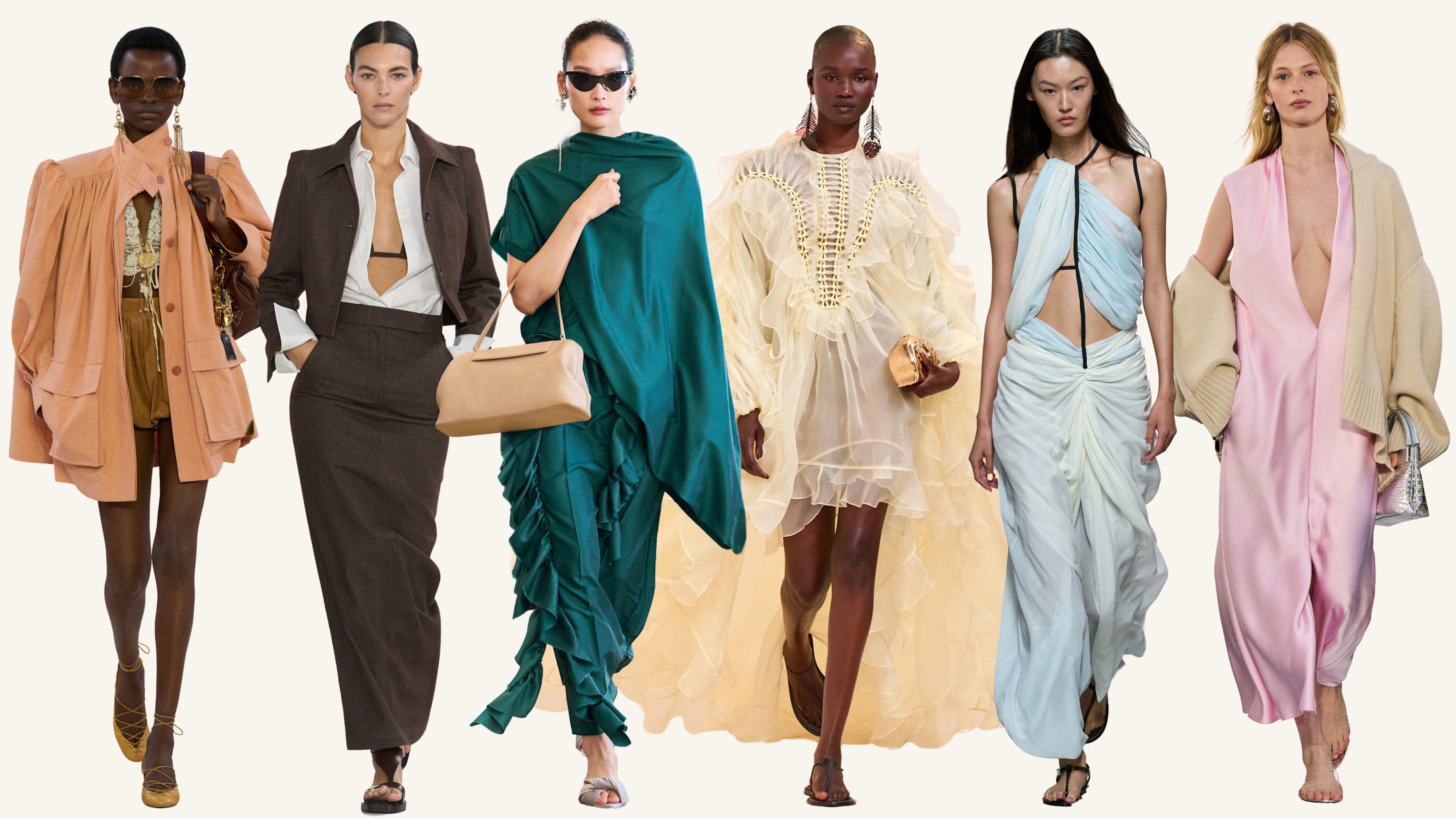 Summer 2025 Fashion Colour Trends: A selection of models wear trending summer colours on the spring/summer 2025 runway