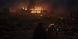 Star Wars: The Last Jedi burning building