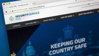 The homepage of the official website for the MI5 Security Service