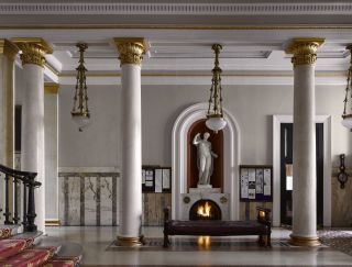 The Athenaeum - Waterloo Place - London SW1. The main hall, with its marble panels added by Alma-Tadema and Poynter after 1891. Photograph: Will Pryce/Country Life Picture Library.