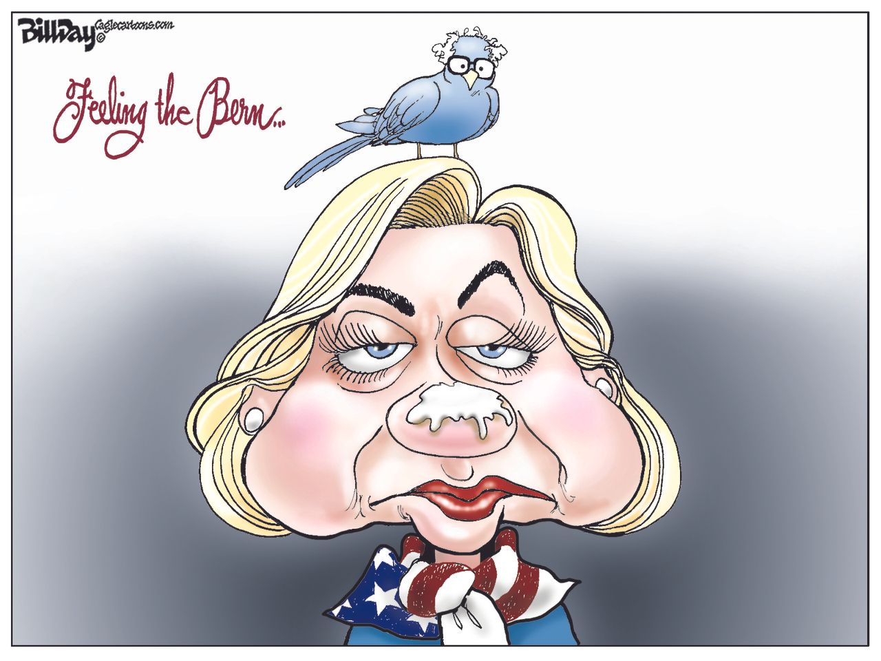 Political cartoon U.S. Hillary Bernie 2016