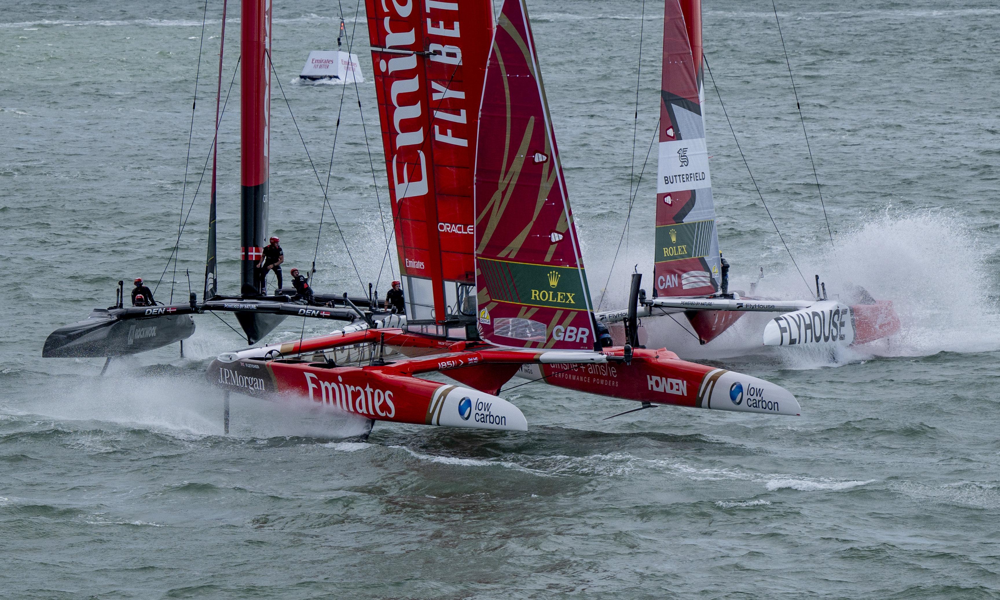 SailGP boats racing in Portsmouth