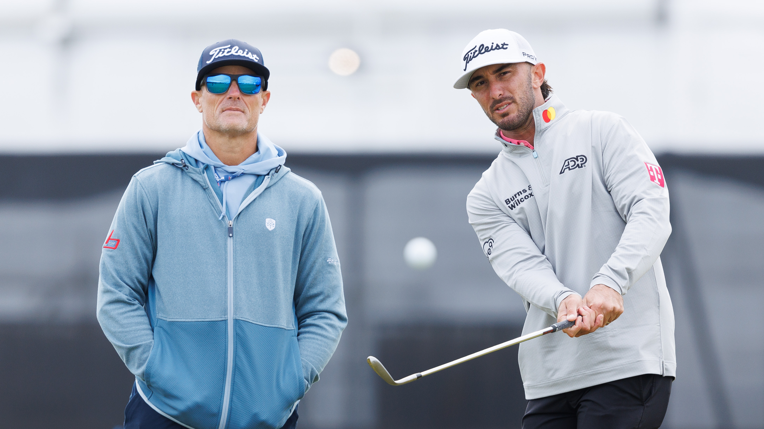 Max Homa with swing coach Mark Blackburn