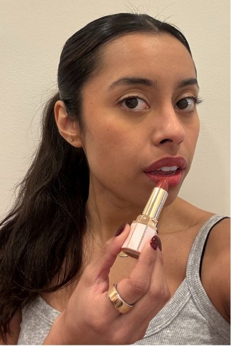 Dear Dahlia Lip Paradise Sensual Lip Glow before, during, and after application.