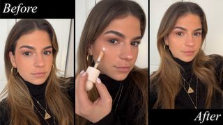 Emma Aerin Becker uses Rare Beauty Positive Light Liquid Luminizer