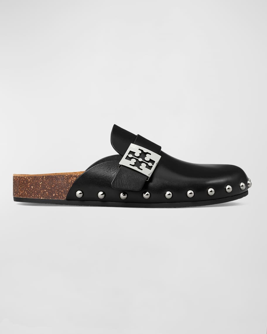 Mellow Leather Buckle Slide Mules