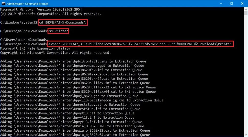 How to install a printer using the Windows Update Catalog driver on