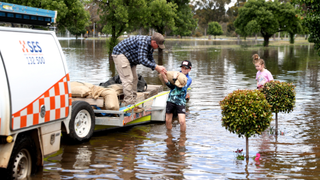 Sandbags are delivered to flooded areas of New South Wales