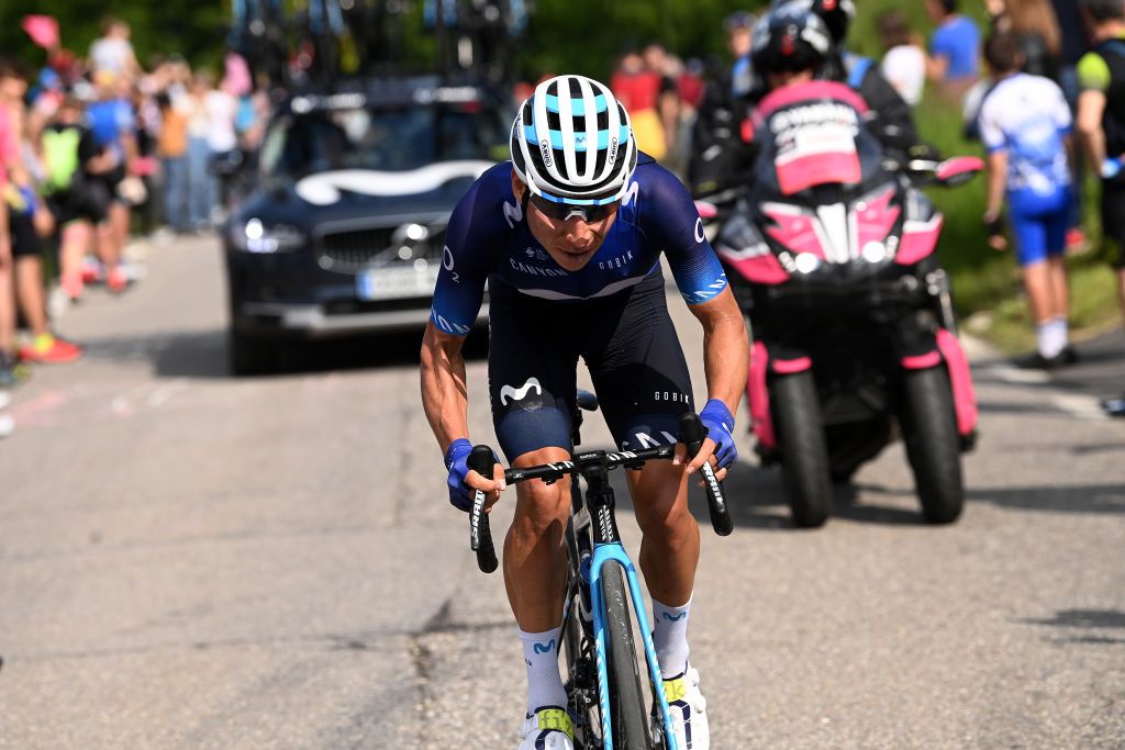 Einer Rubio (Movistar) in the chase group