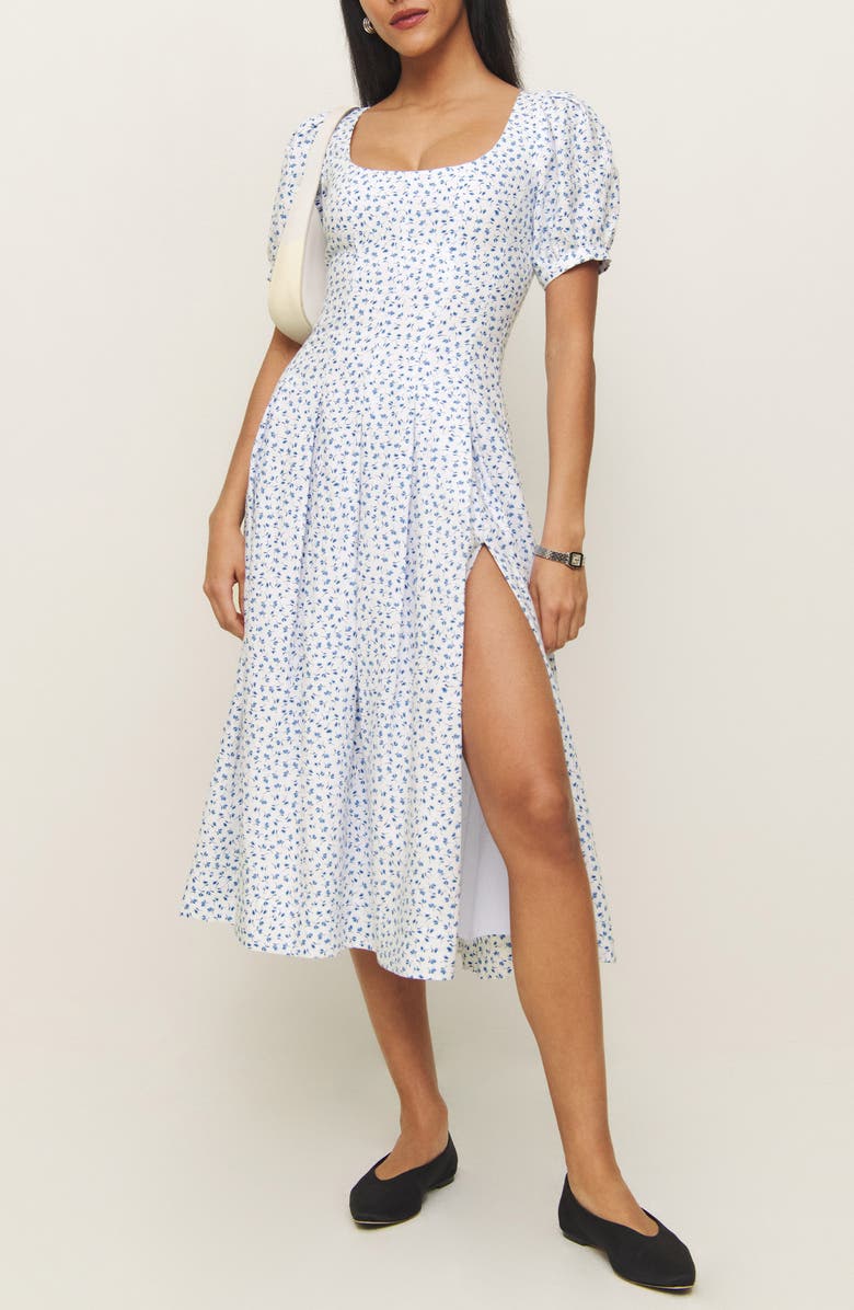 Couco Floral Linen Midi Dress