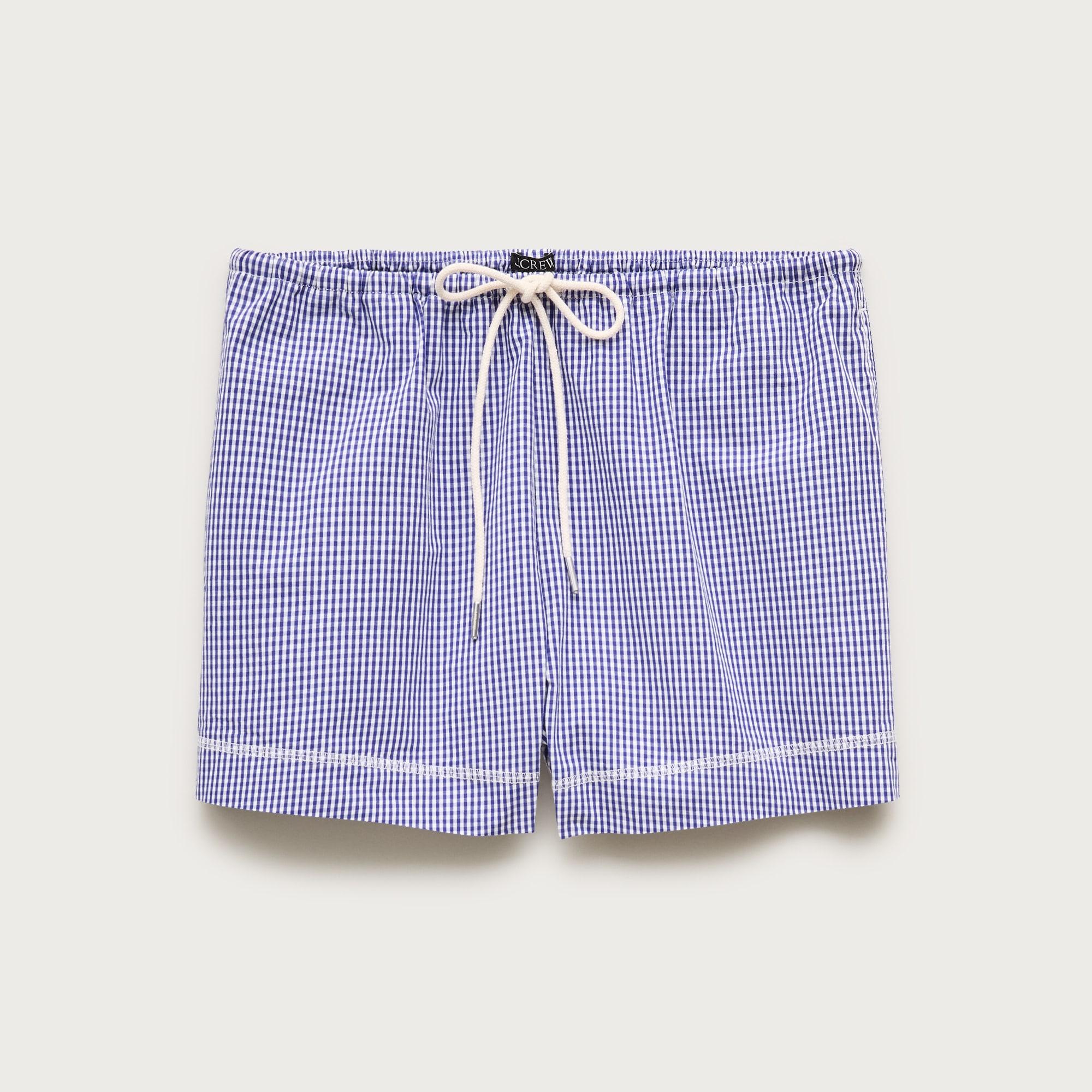 Cruise Drawstring Short in Gingham Cotton Poplin