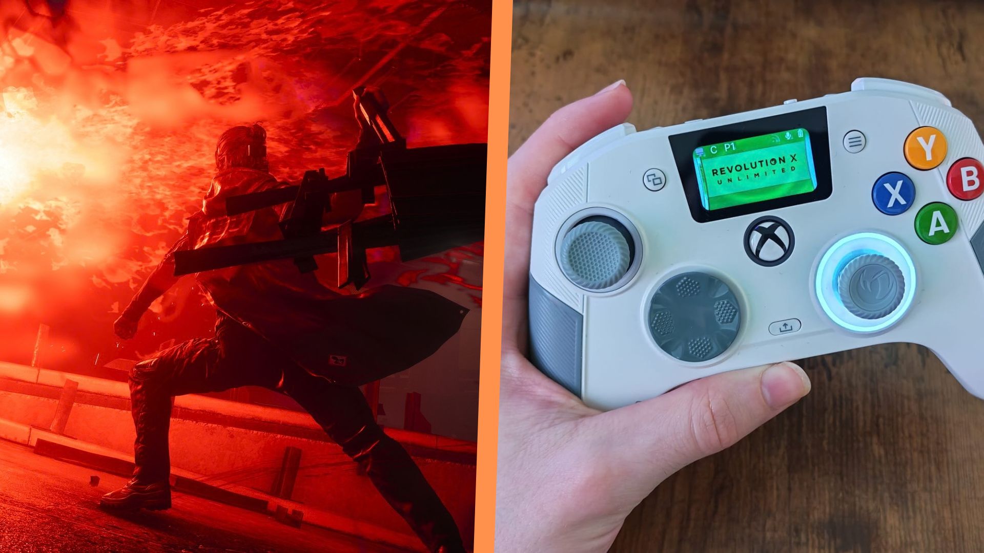 A Control Resonant marketing image edited next to a Nacon Revolution X Unlimited controller