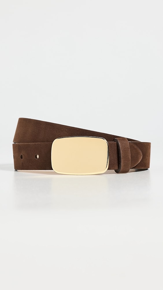 Hennie Sleek Leather Belt - Chocolate Nubuck