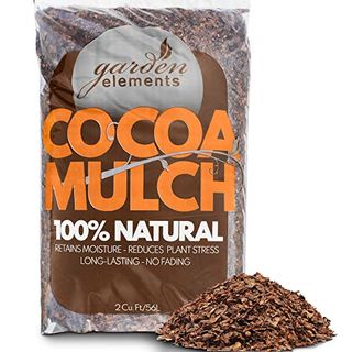 Garden Elements 100% Natural Cocoa Bean Shell Mulch for Gardens, Flower Beds, Potted Plants, Mulching (2 Cubic Foot Bag)