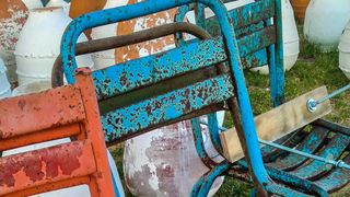 Rust on metal patio chairs