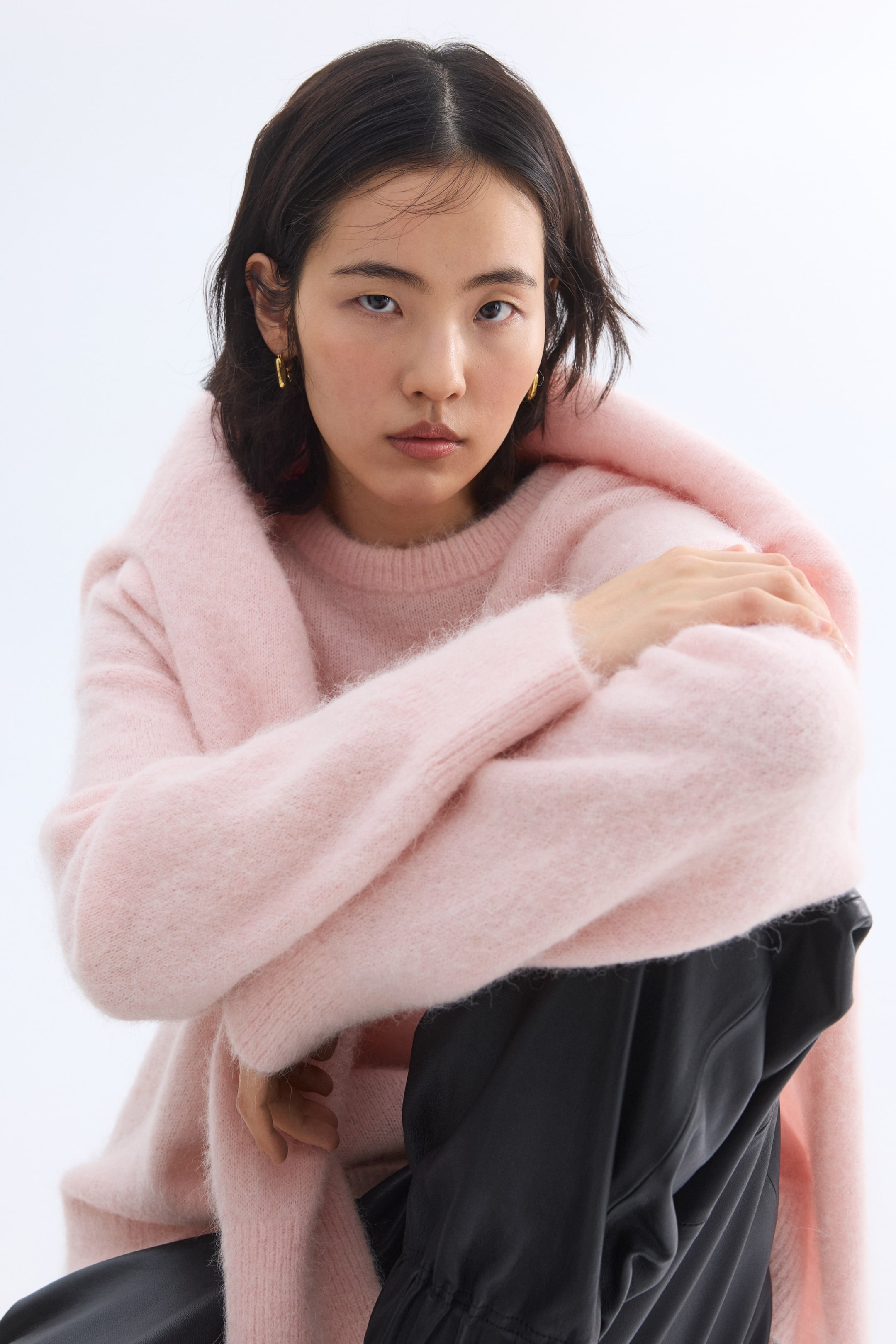 Oversized Alpaca-Blend Jumper - Light Pink