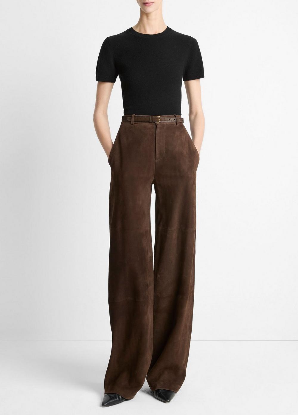 Vince Suede Mid-Rise Trouser