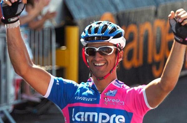 Bennati salutes after winning his first Tour stage