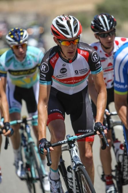 Andy Schleck (Radioshack) coming to the front of the break.