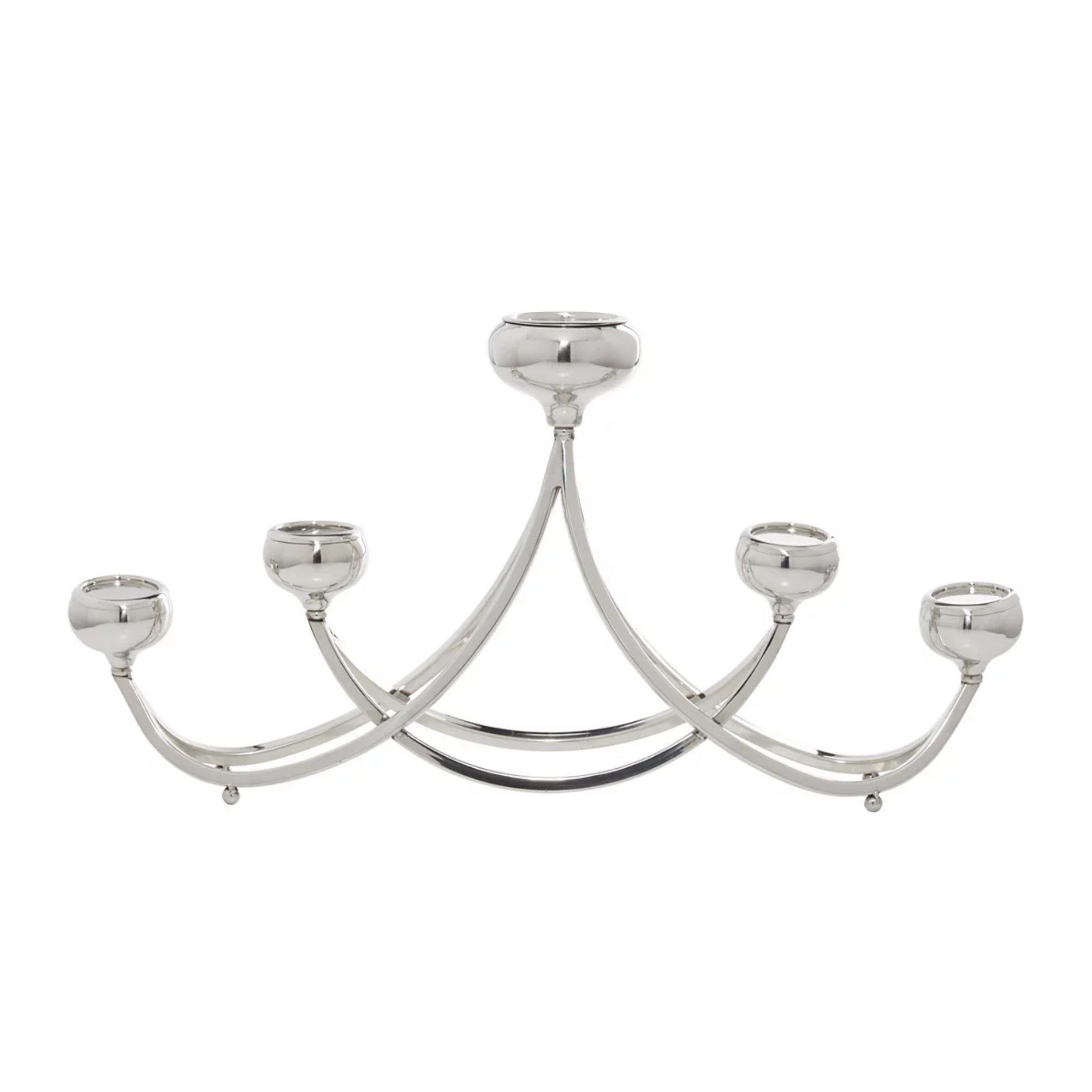 Silver candelabra with round candle holders