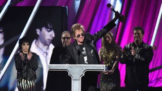 Inductee Ricky Byrd of Joan Jett and the Blackhearts speaks onstage during the 30th Annual Rock And Roll Hall Of Fame Induction Ceremony at Public Hall on April 18, 2015 in Cleveland, Ohio.
