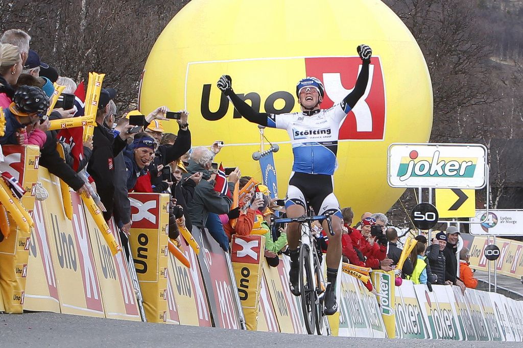 20-year-old Mads Pedersen (St&ouml;lting Service Group) enjoys his first professional win