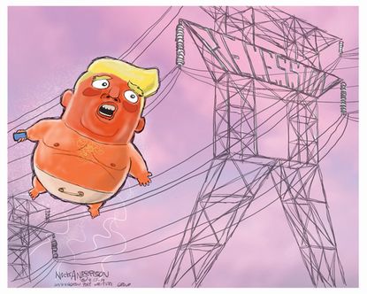 Political Cartoons U.S. Trump balloon recession