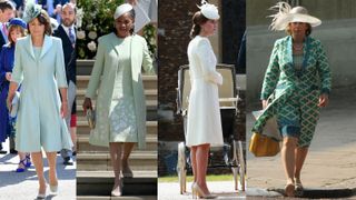 four women in dress coats