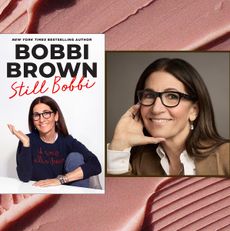 a split image of the memoir cover still bobbi and a photo of the author and makeup artist bobbi brown