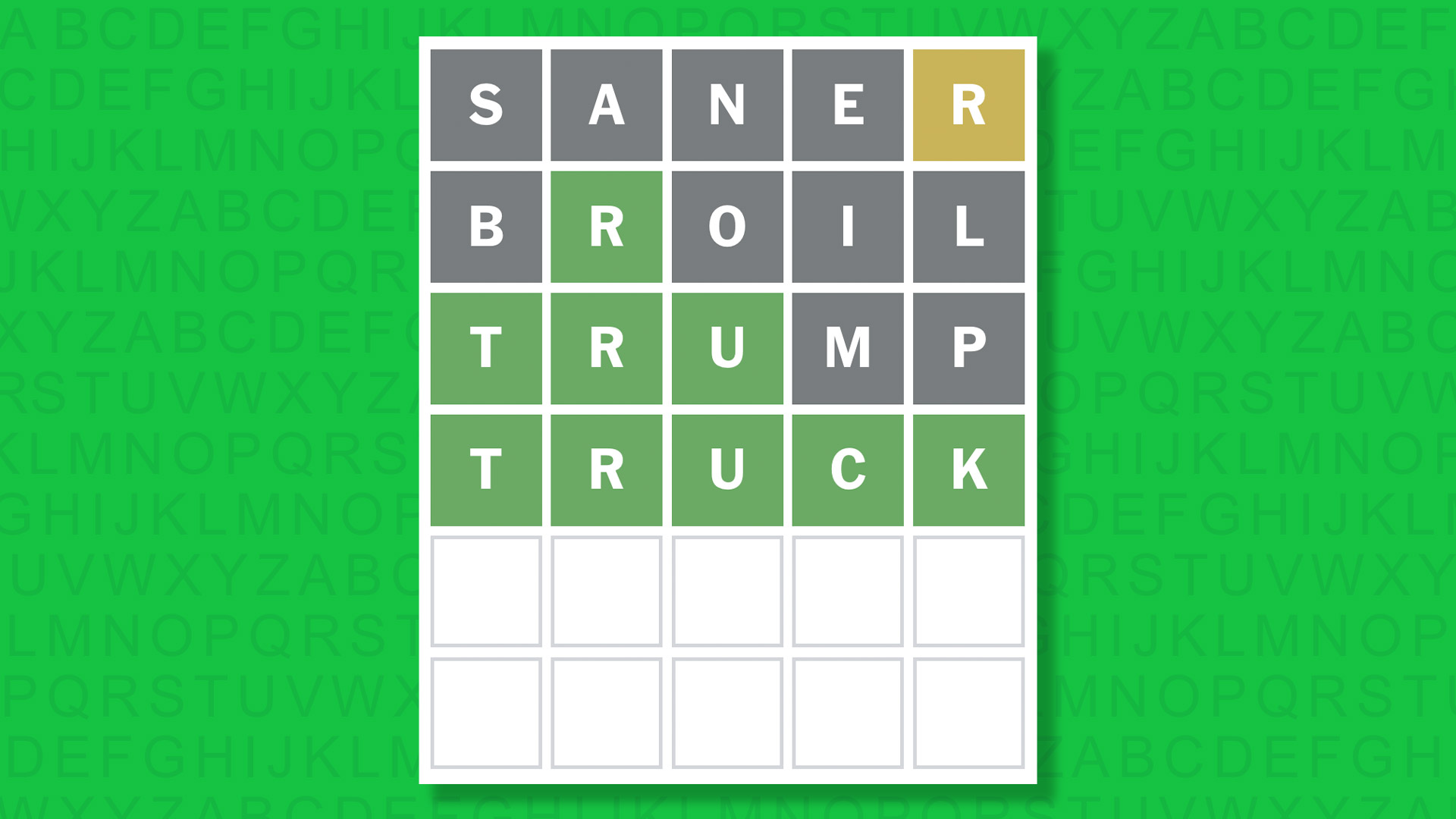 NYT Wordle answer for game 1637 on a green background