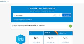 Sitebuilder's checkout page for website building