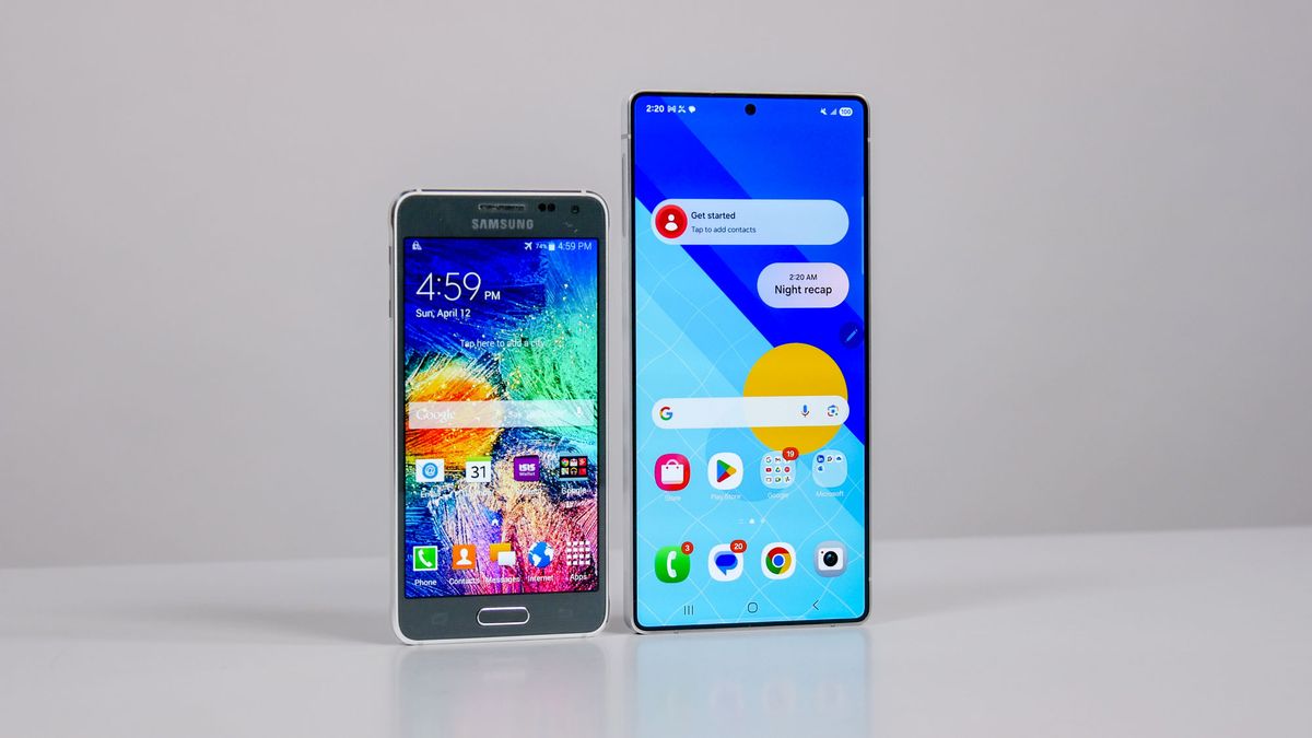 Samsung Galaxy Alpha held in hand.